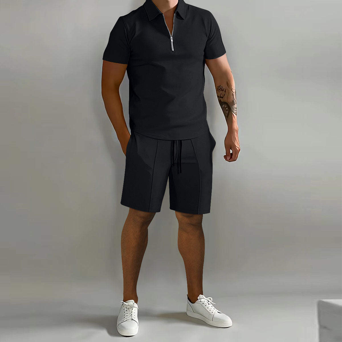 Polo casual loose short sleeved shorts sports suit