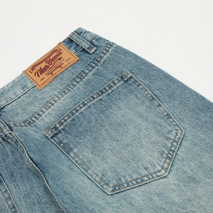 Washed denim pants