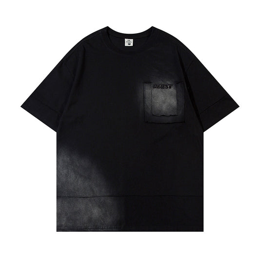 Washed oversized unisex T-shirt met korte mouwen