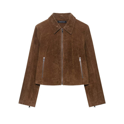Short leather jacket