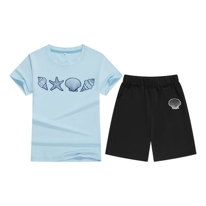Unisex katoenen T-shirt met korte mouwen en shorts