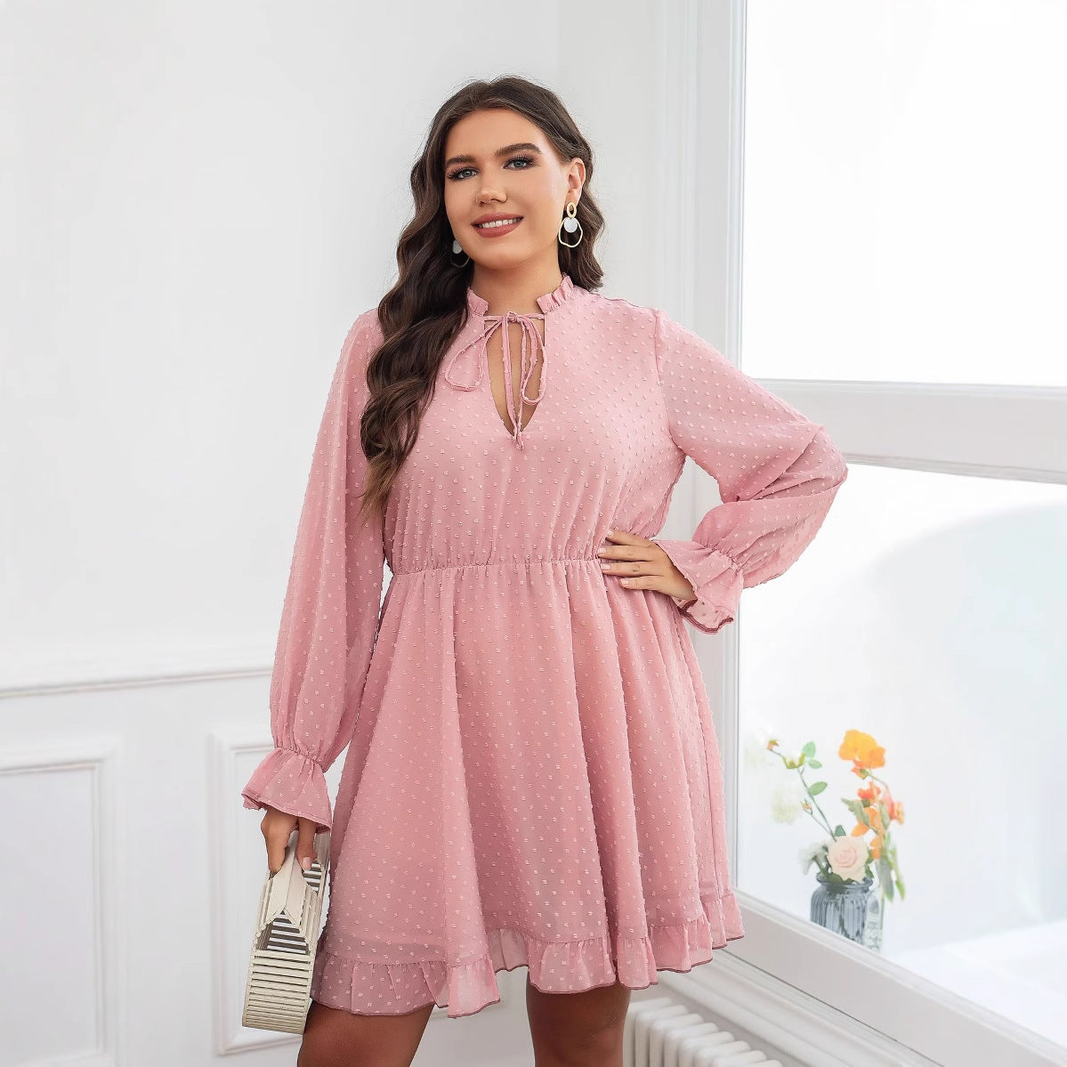 Plus Size Dress Spring Summer Women's Clothing Vacation Casual Loose High Waist Dress