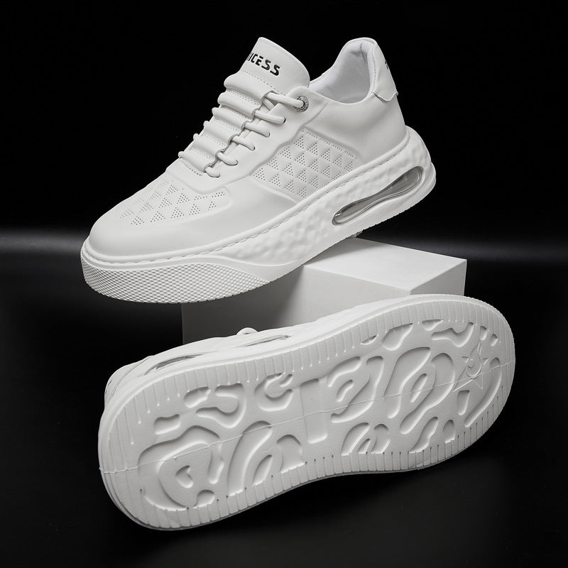 Mens Breathable Cowhide Casual Sneakers