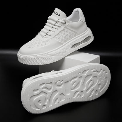 Mens Breathable Cowhide Casual Sneakers