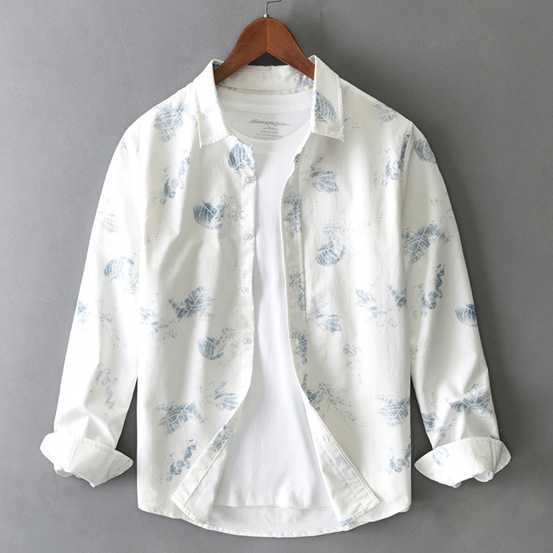 Trendy bedrukt overhemd met lange mouwen