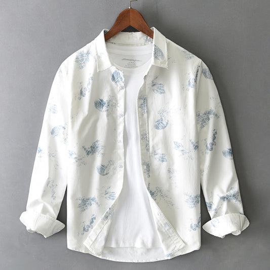 Trendy bedrukt overhemd met lange mouwen