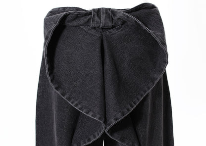 Niche Designer Jeans Strik Decoratie Losse Fit