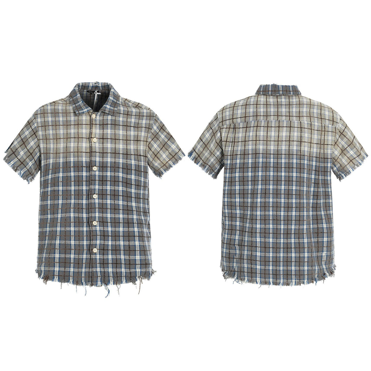 Men's and Women's Retro Plaid Loose Fit Short Sleeve Shirt