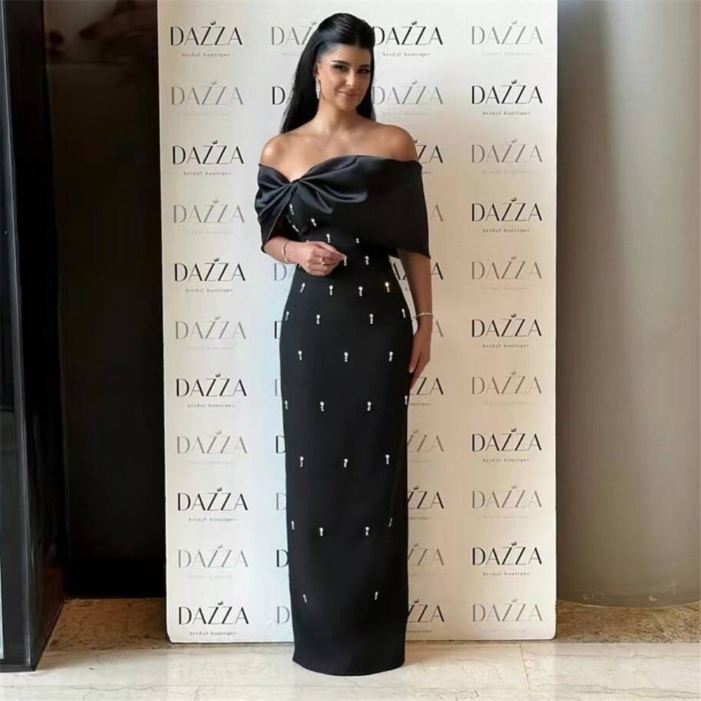 Women Elegant Off Shoulder Rhinestone Bandage Party Dress