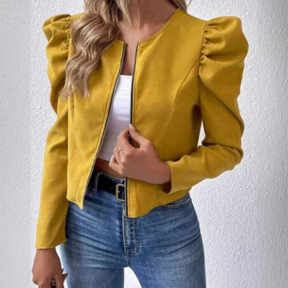 COOVS damesjas met gigotmouwen en ritssluiting