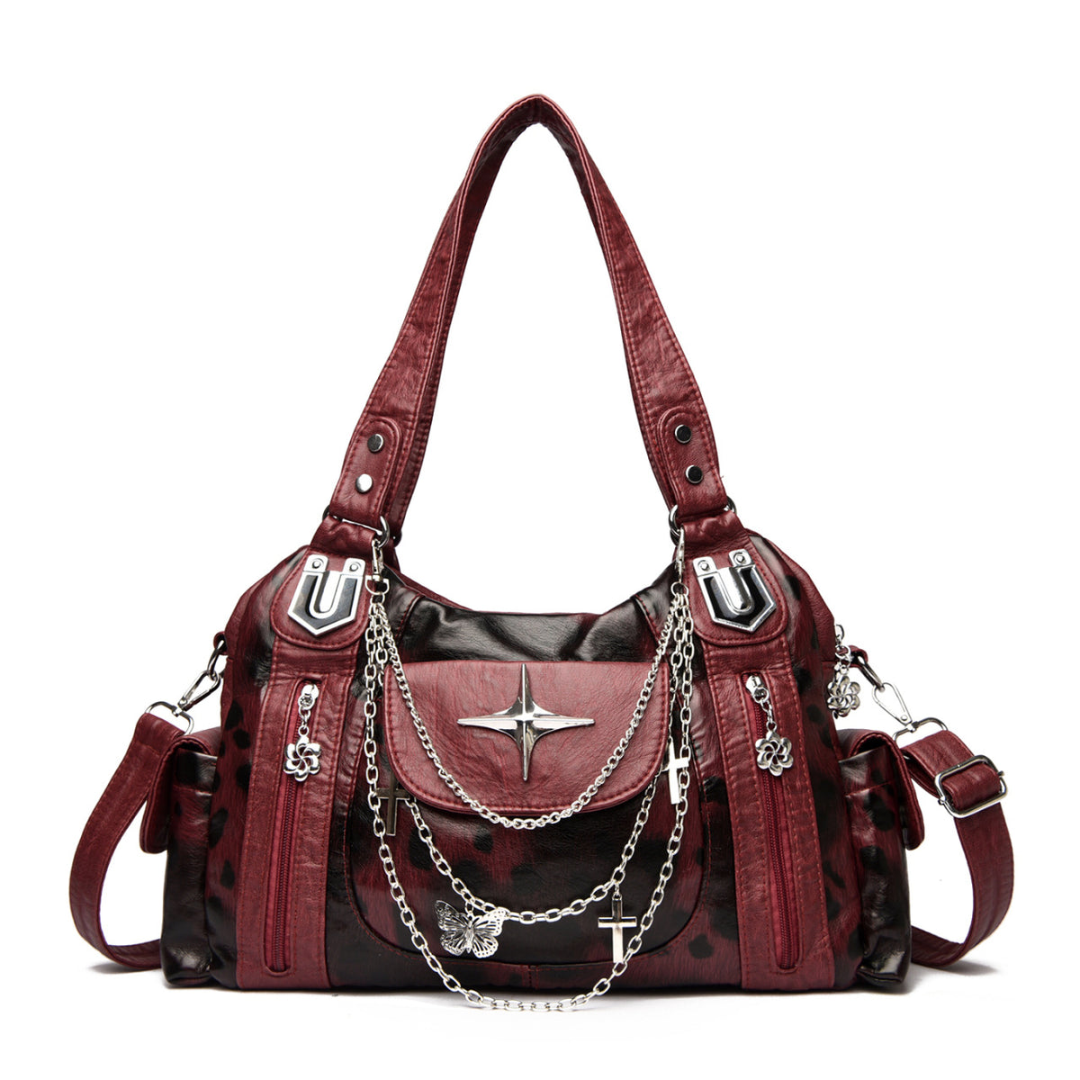 Retro Distressed Chain Tote Bag