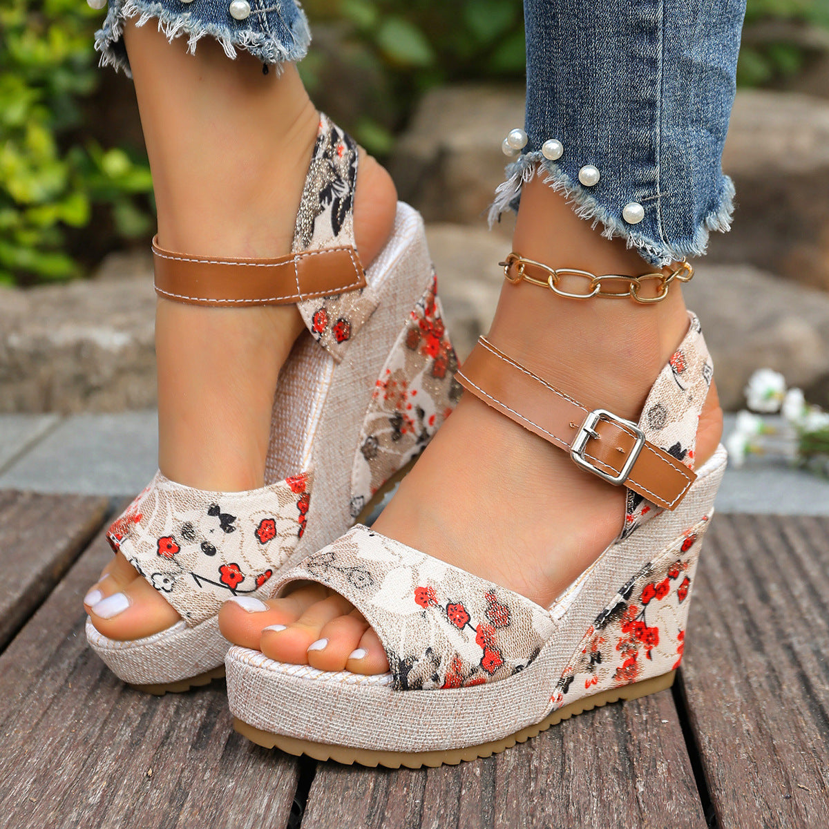 Wedge Heel Platform Sandals