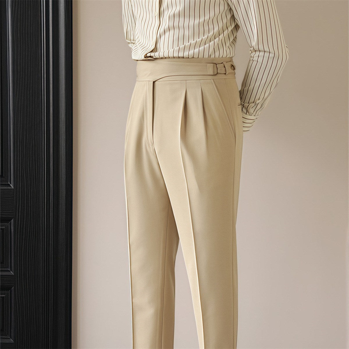 Heren Britse Retro Business Buckle Pants