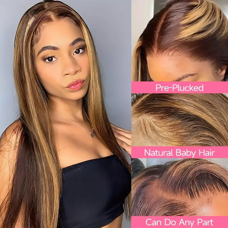 Synthetic Long Straight Front Lace Wig