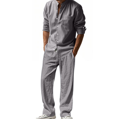 Men's Linen Casual Shirt and Pants Set