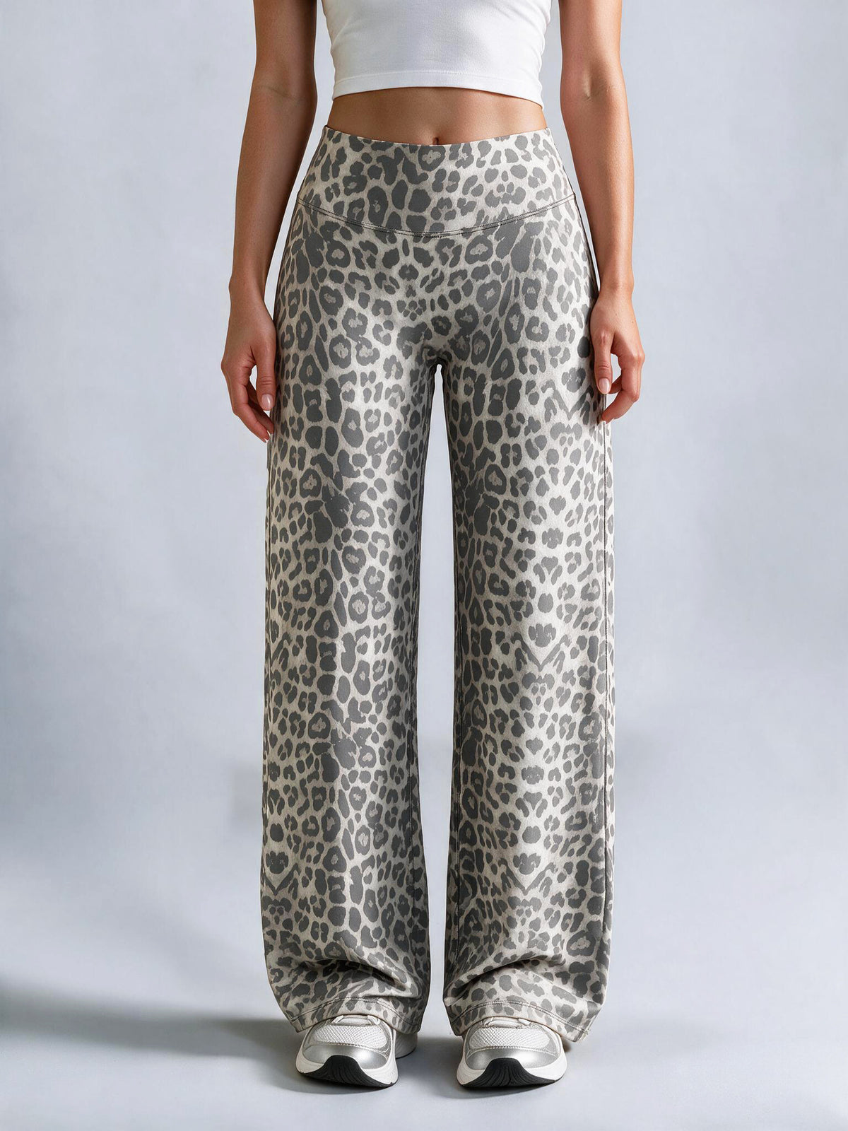Women's Brushed Fabric High-Waisted Wide-Leg Yoga Running Pants