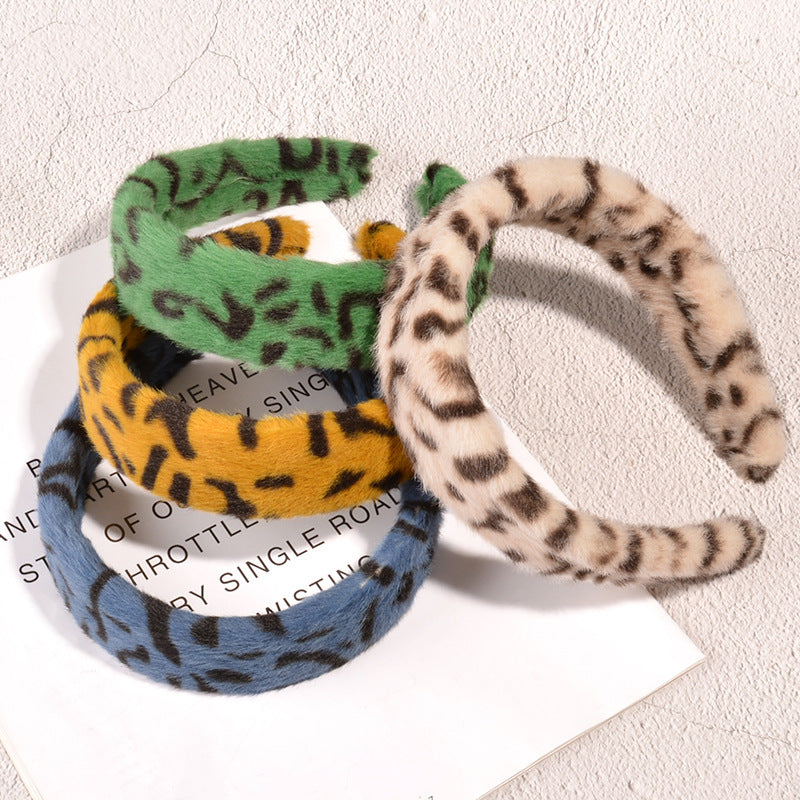 Luipaardprint pluizige haarband