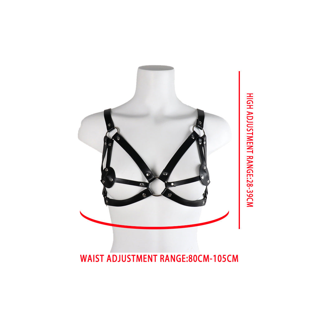Adjustable PU Leather Restraint Harness Set