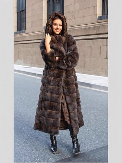 Womens Hooded Long Coat