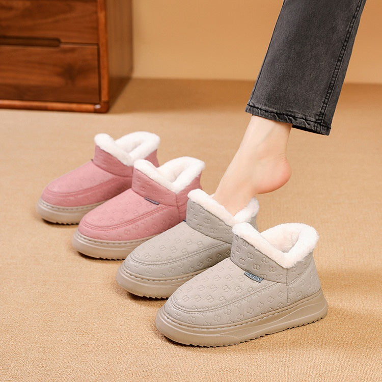 Waterproof Non-Slip Warm High-Top Home Slippers