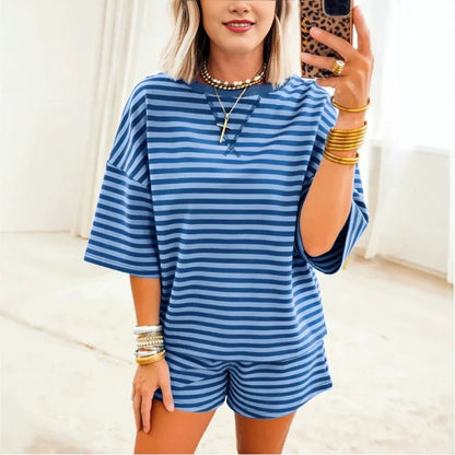 Women's Striped Knit Two-Piece Set