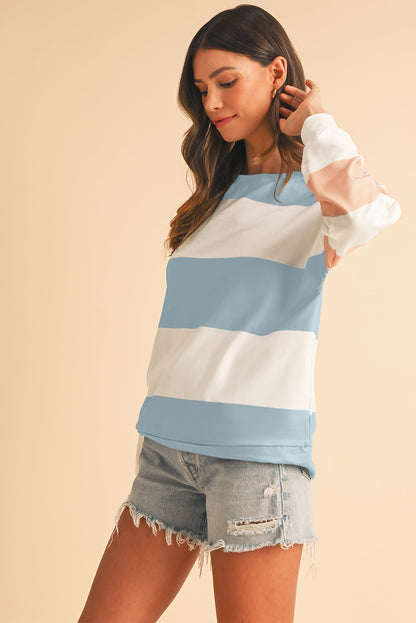 Sweatshirt met kleurblokken verlaagde schouders en lange mouwen