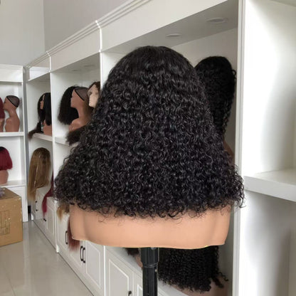 Double Drawn Human Hair Pixie Curly Wig