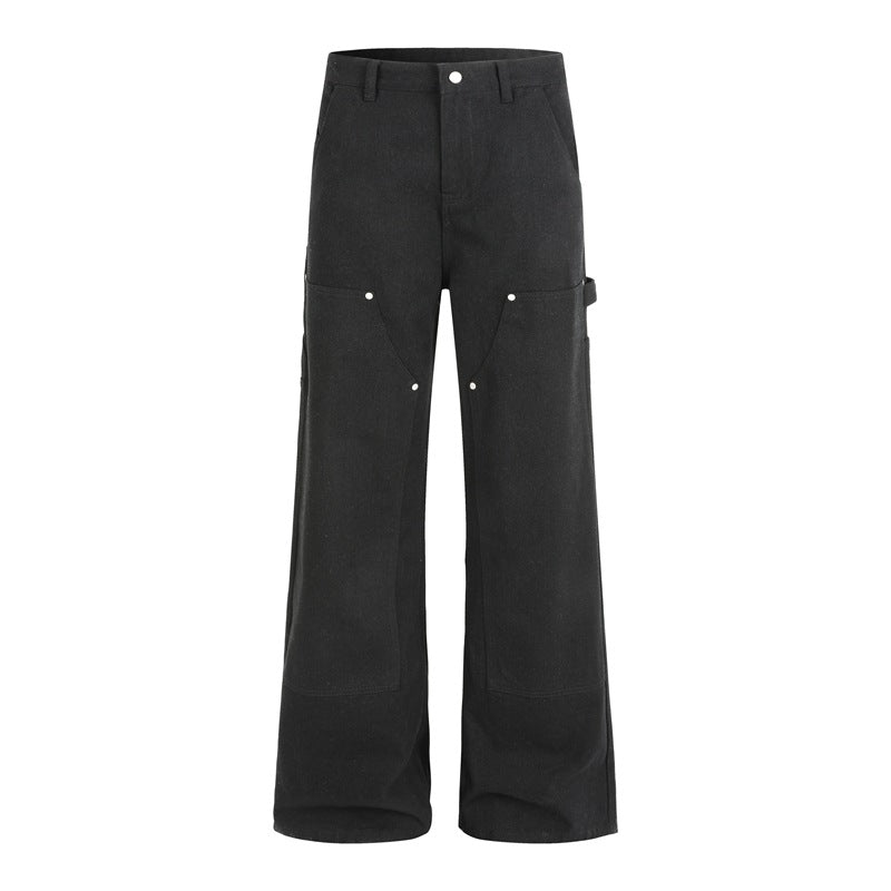 Micro-La Jeans Dipped Loose Rivet All-Match Casual Pants