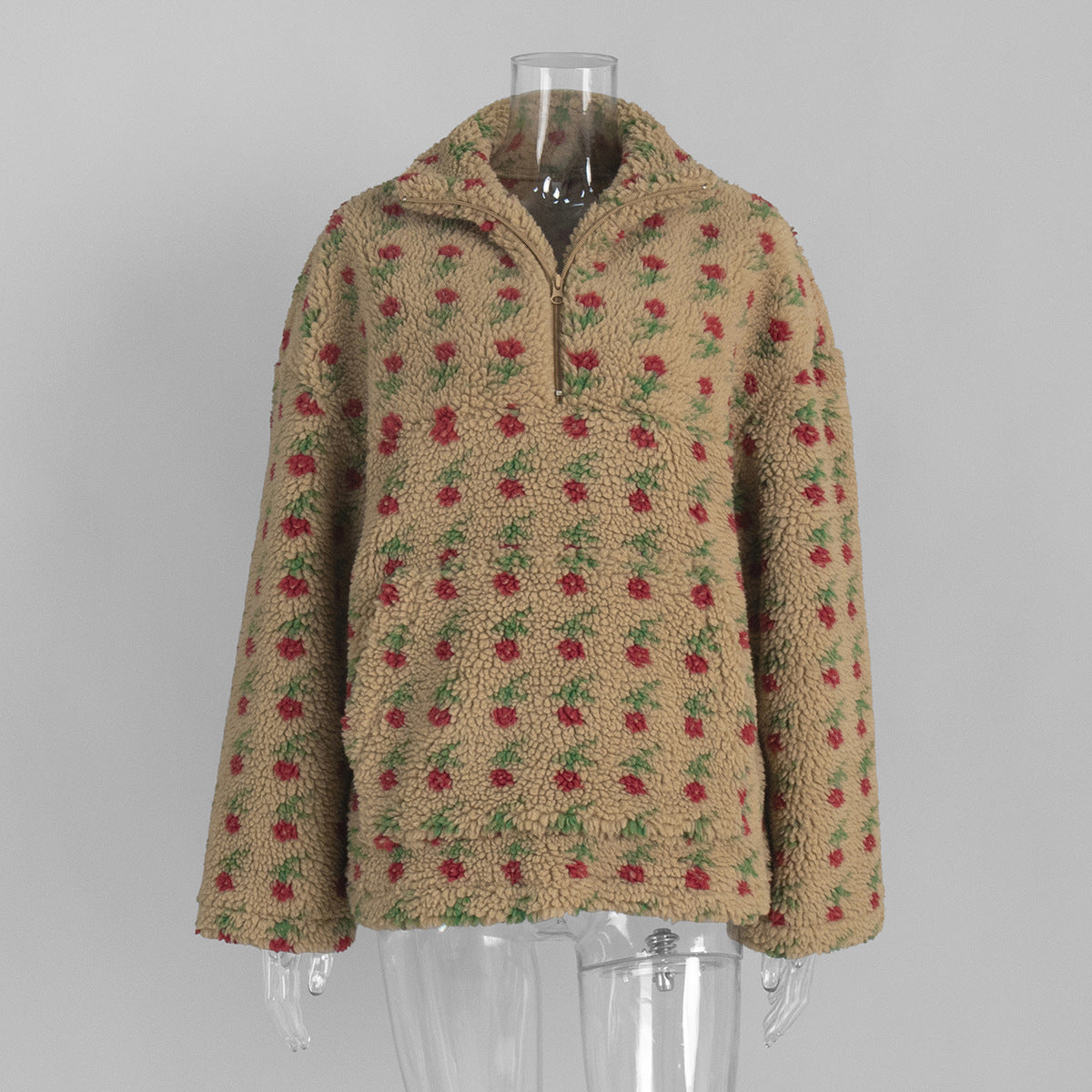 fleece floral sweatshirt