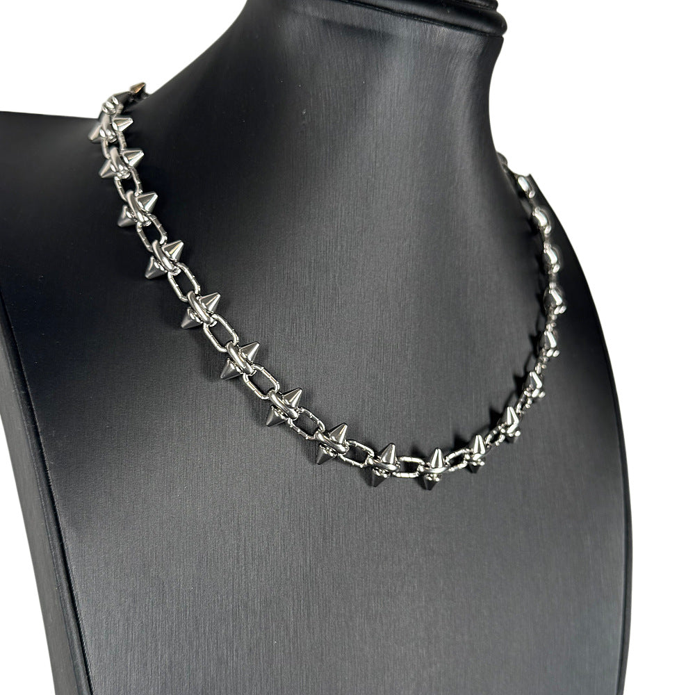 Titanium Steel Spike Necklace and Bracelet Set