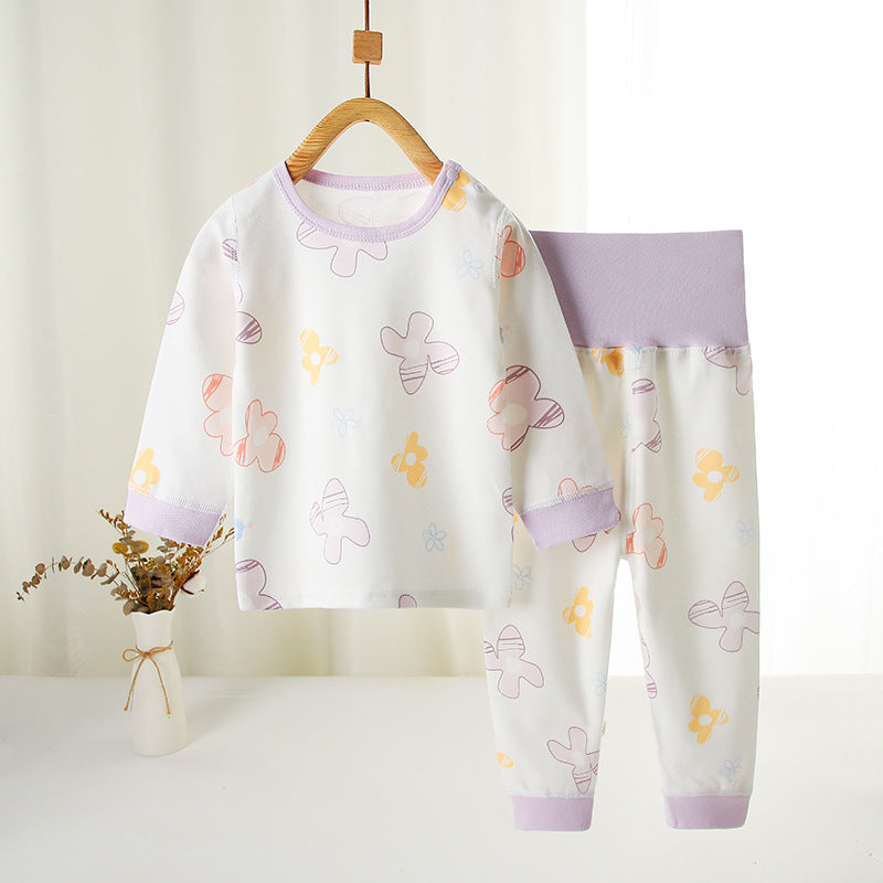 Childrens Cotton Pajama Set Long Sleeve Two-Piece