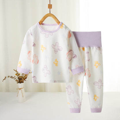 Childrens Cotton Pajama Set Long Sleeve Two-Piece