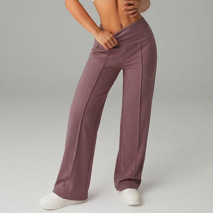 High Waisted Wide Leg Sports Trousers