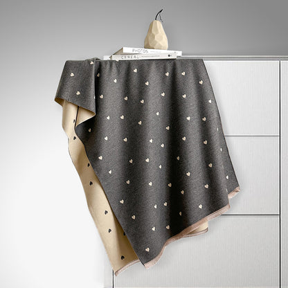Double Sided Heart Pattern Womens Scarf