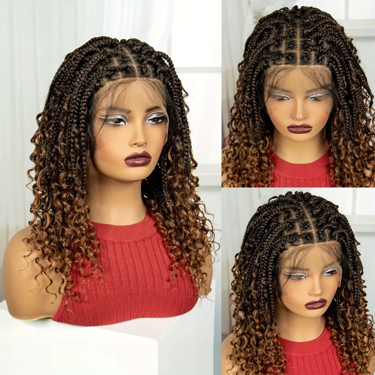 Gevlochten fly full lace synthetische wig