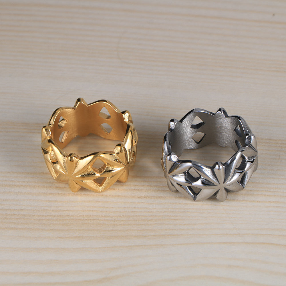 retro hollow pattern ring