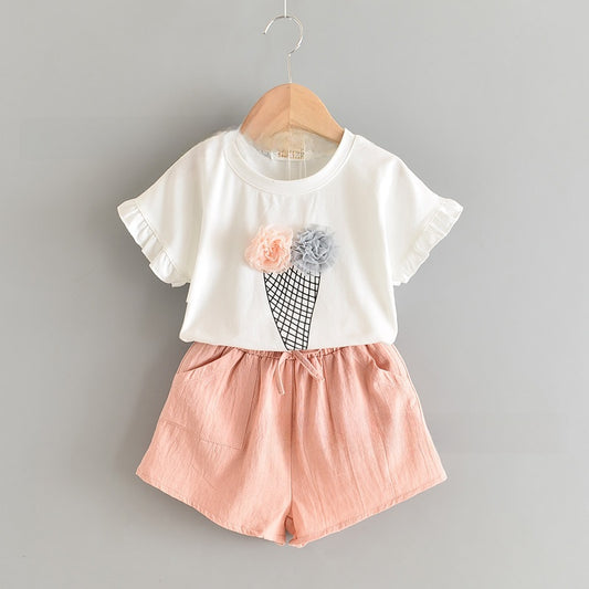Meisjes katoenen T-shirt en shorts set