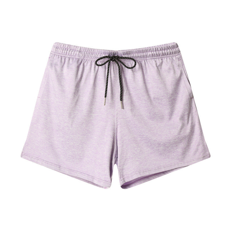 Europese effen mid-waist shorts met zakken en trekkoord