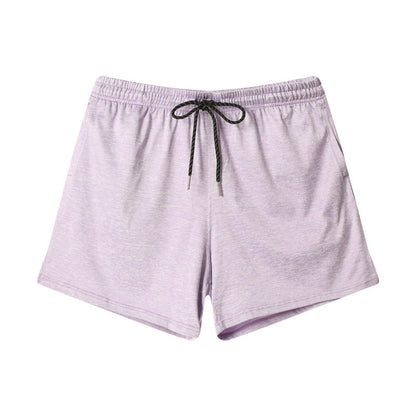 Europese effen mid-waist shorts met zakken en trekkoord