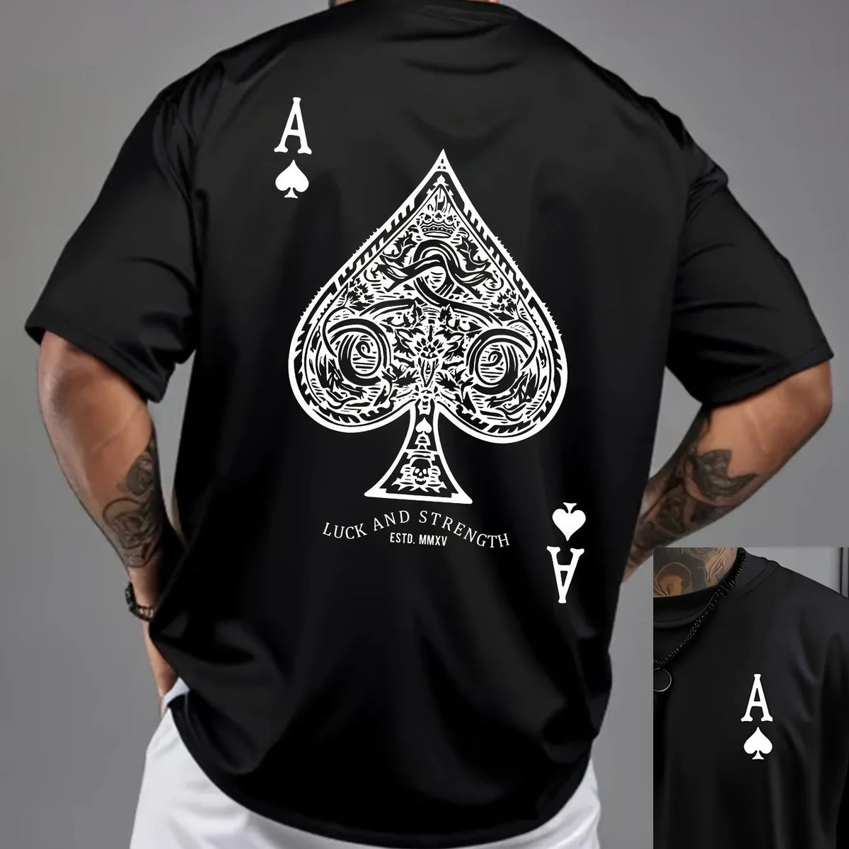 Men's cotton loose-fitting retro ironing pattern T-shirt