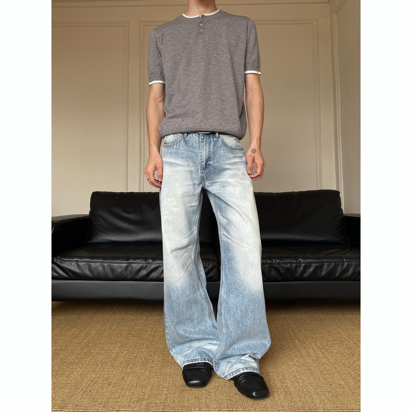 Mens Straight Leg Denim Pants