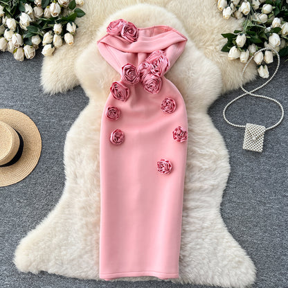 Strapless Floral Dress