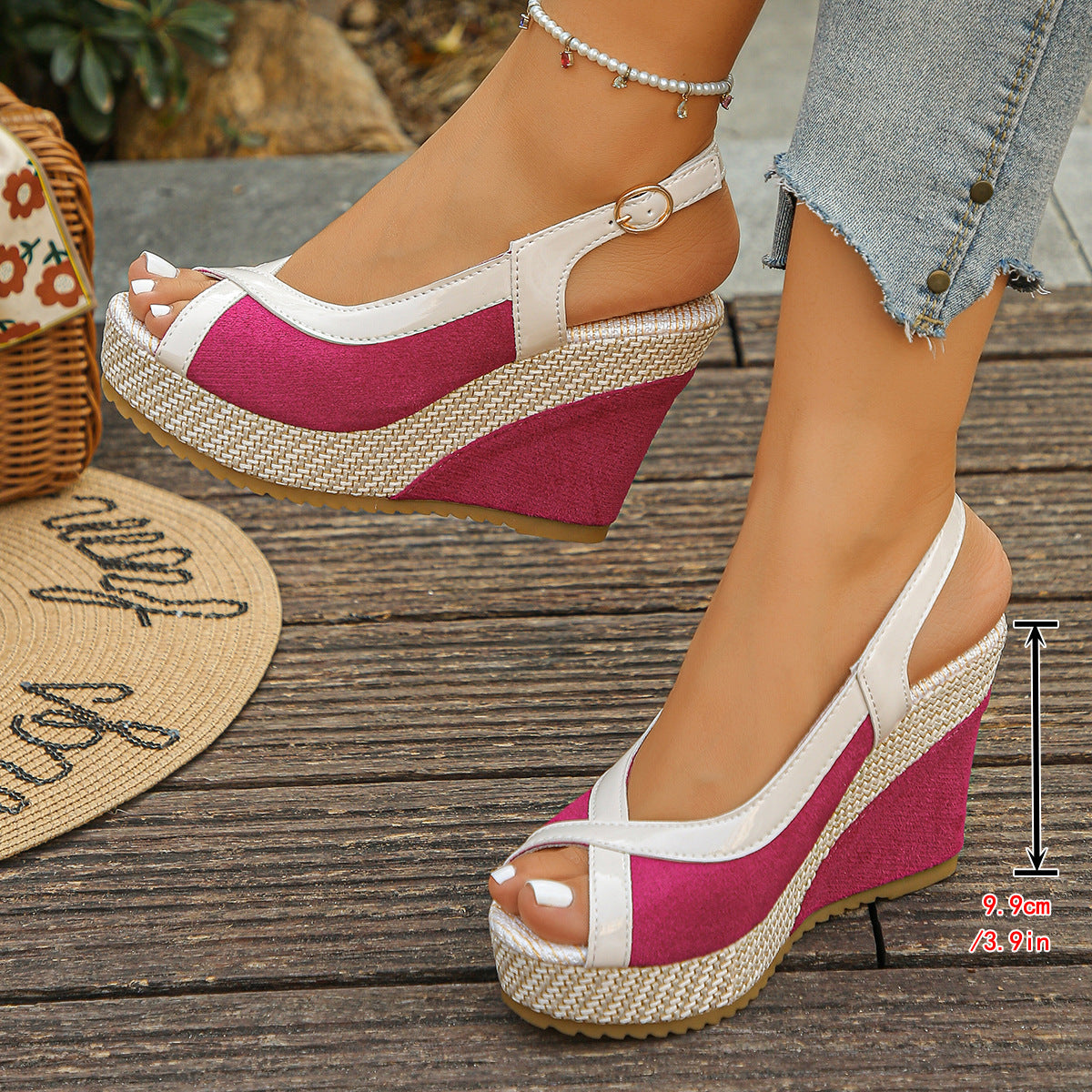 Womens Fish-Mouth Wedge Platform Sandals