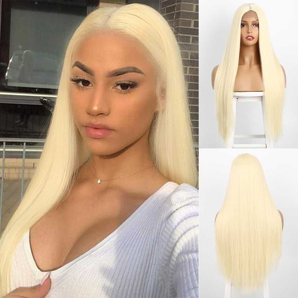 Lange stijle synthetische lace wig