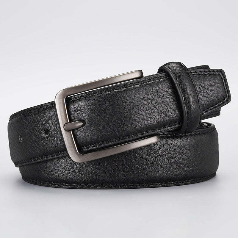 Classic Mens Pin Buckle Leather Belt