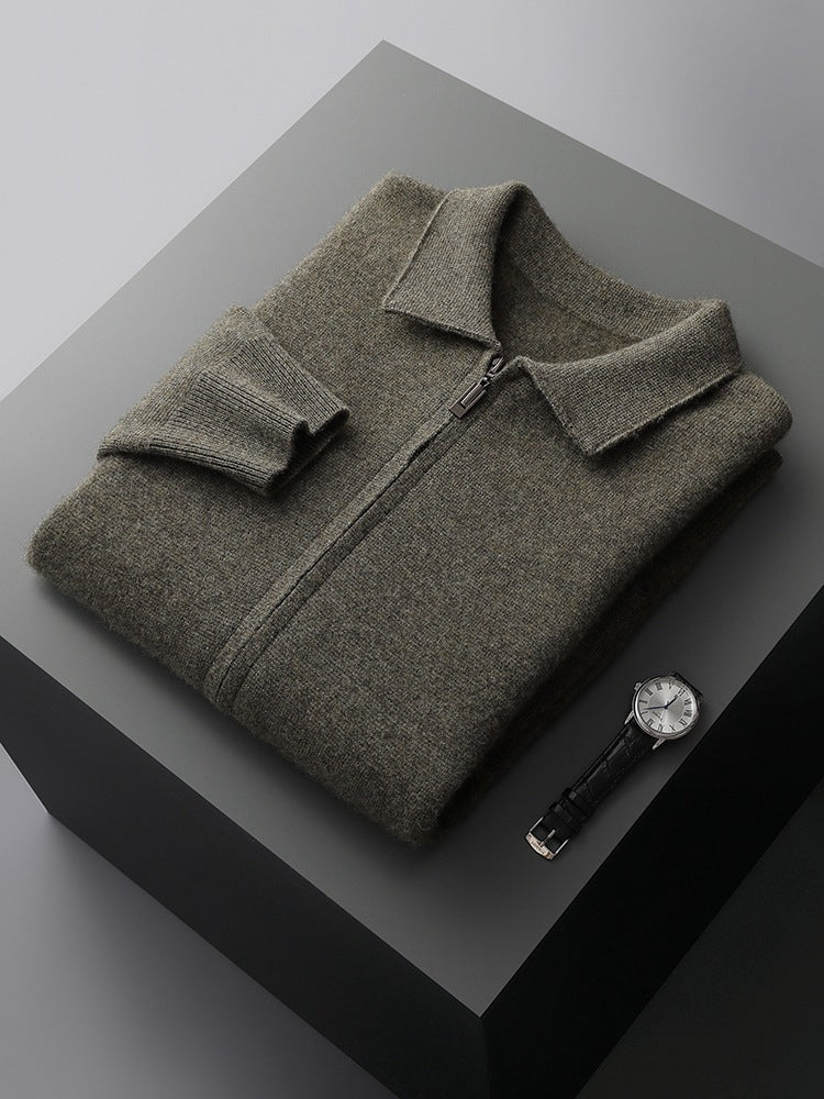 Pure Wool Knitted Cardigan for Men