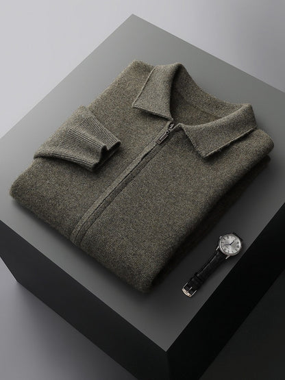 Pure Wool Knitted Cardigan for Men