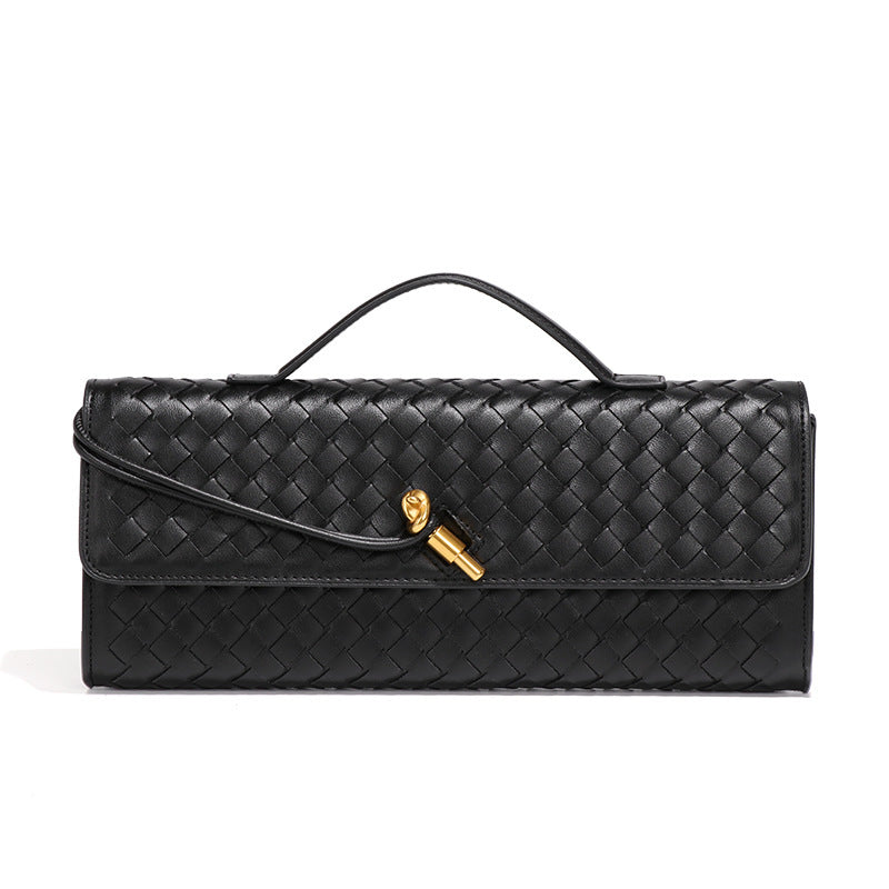 Soft Handmade Woven PU Leather Organ Crossbody Bag