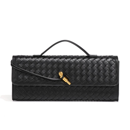 Soft Handmade Woven PU Leather Organ Crossbody Bag