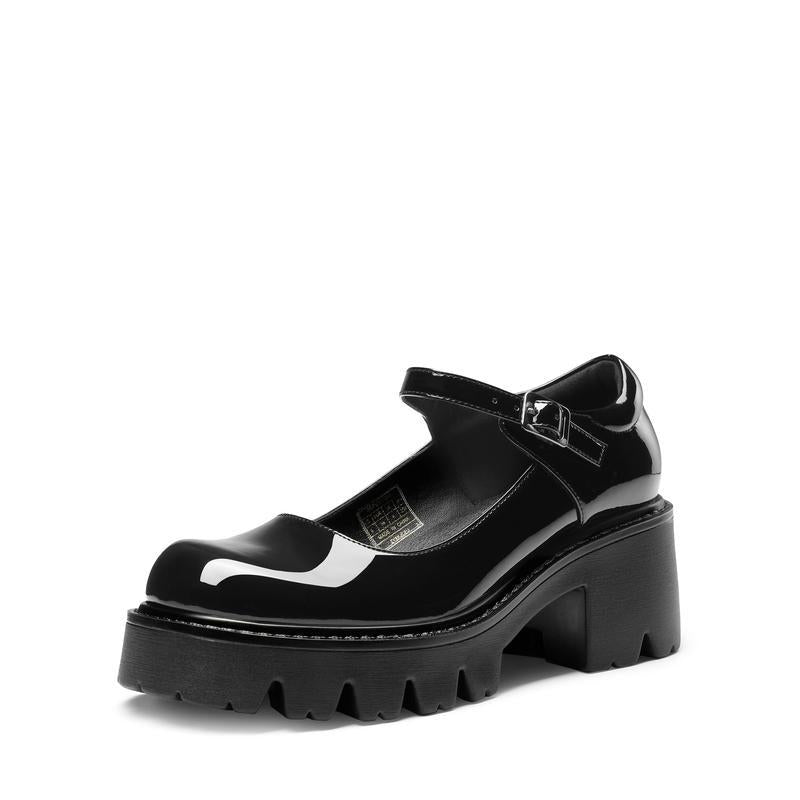 French Retro Chunky Heel Mary Jane Shoes
